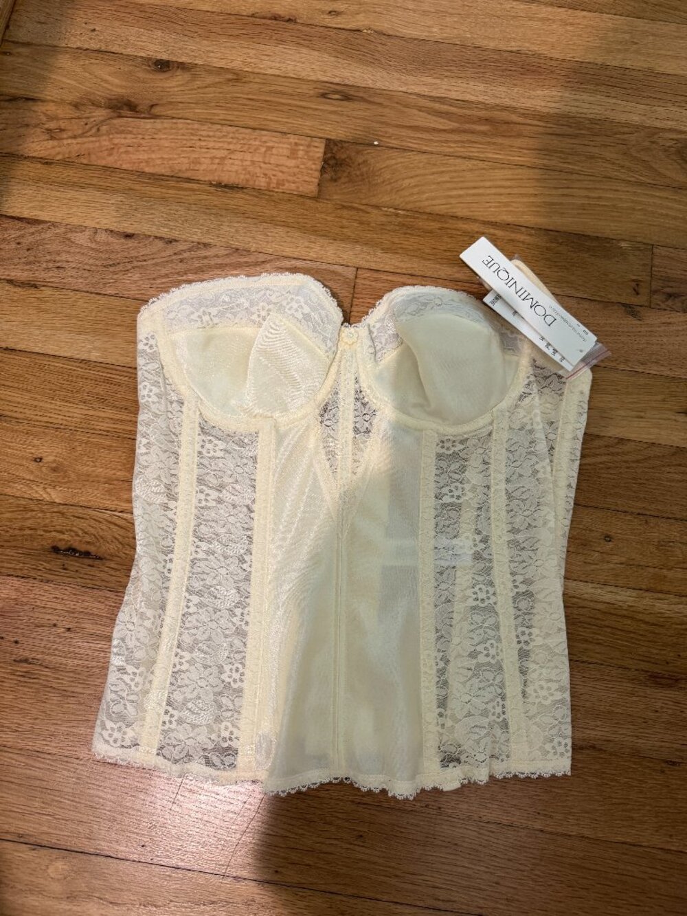 NWT Dominique Colette Lace Bridal Bustier Corset Ivory 34C Style 8949